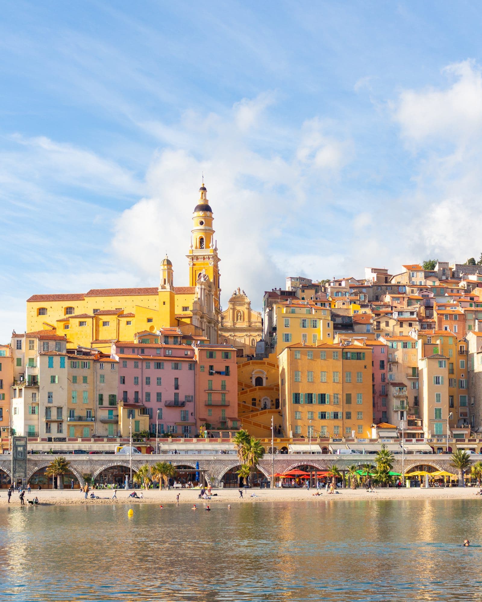 Menton’s pastel old town above the sea