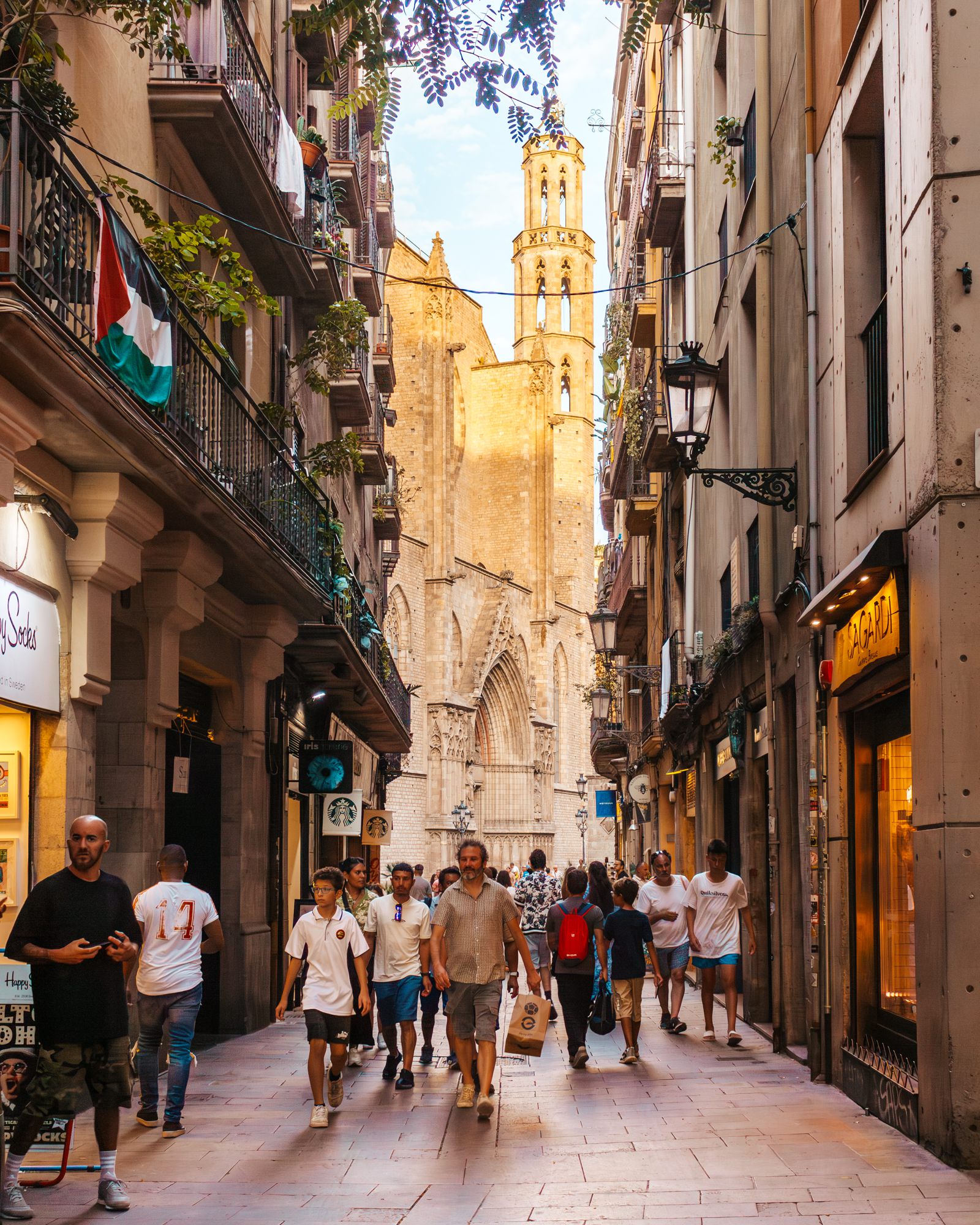Gothic Quarter street leading to the cathedral