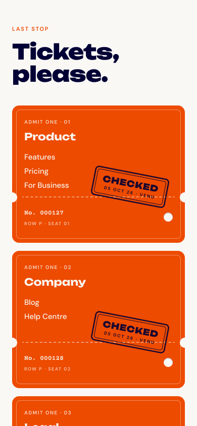 Ticket footer on mobile