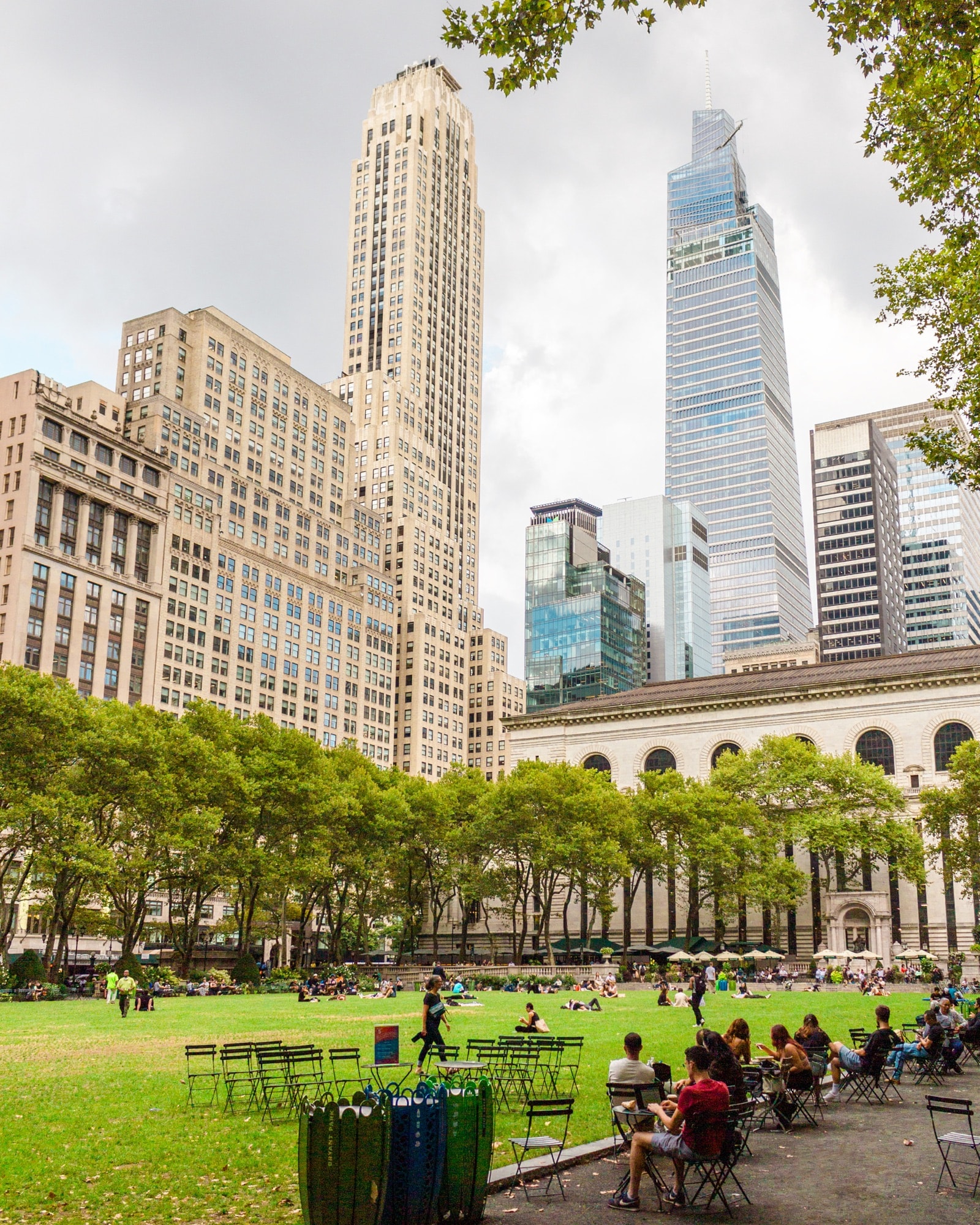 Bryant Park lawn with Midtown towers