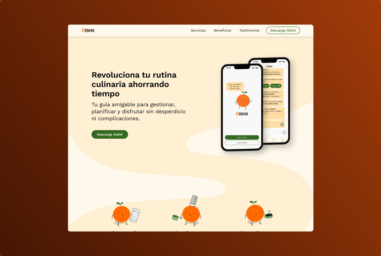Oishii landing page